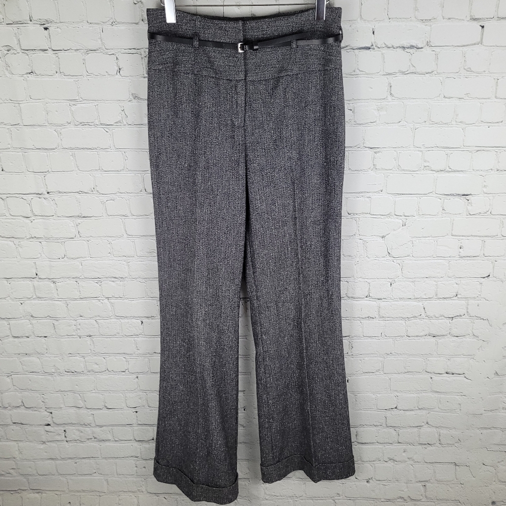 TAPEMEASURE | high waist wide leg cuffed belted trouser pants